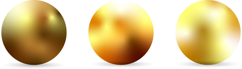 Gold sphere isolated on white background. Golden ball. Realistic gold sphere.