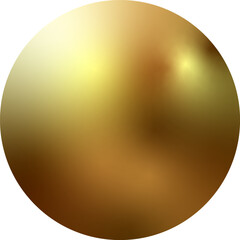 Realistic gold sphere isolated on transparent background. Golden glass sphere
