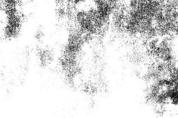 Heavy black grunge texture overlay with distressed grain and dust effect isolated on transparent background