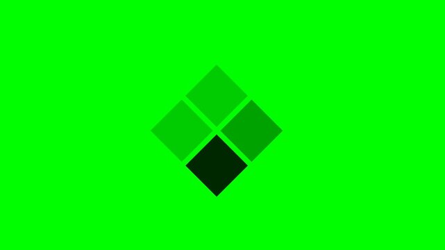 A smooth geometric diamond-style loading animation with rotating square shapes. Clean motion graphics loop designed for UI, apps, websites, and video overlays with transparent background