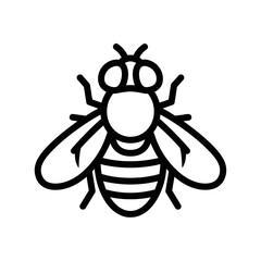 Simple black outline drawing of a bee.