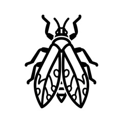 Detailed Insect Illustration - A Striking Black and White Design.