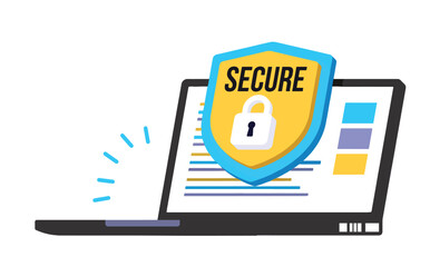 computer security concept with laptop