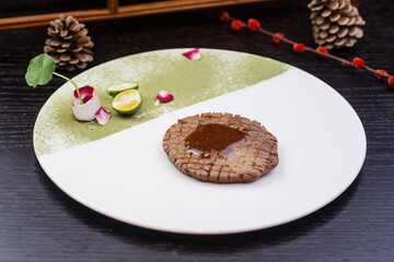 Black pepper sauce veal steak