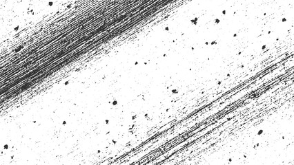 Obraz premium Black ink brush strokes and speckles on white background abstract