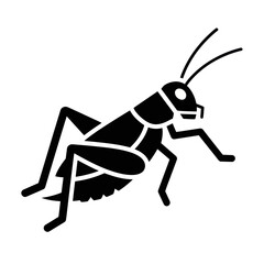Silhouette of a Grasshopper - Detailed Insect Illustration.