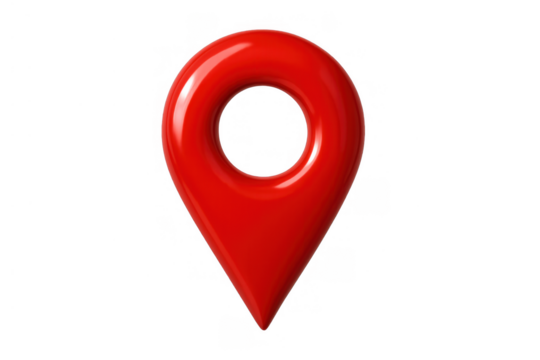 Red map pin 3d rendering symbol for gps navigation, location tracking, destination marking, and global positioning system