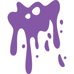 Purple Abstract Blob Shape Dripping Downwards on a Transparent Background