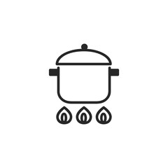 シンプルな火にかけた鍋のアイコン