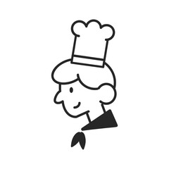 シンプルな横向きの料理人のアイコン