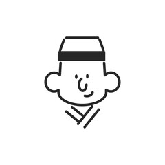 シンプルな和食料理人の顔のアイコン