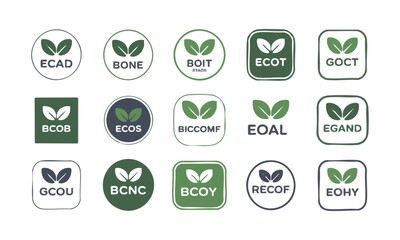 Eco Friendly Green Leaf Logo Set Vector illustration, easily editable. 