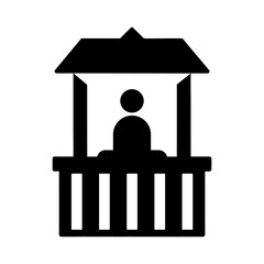 Promotional Stand Display Vector Icon.