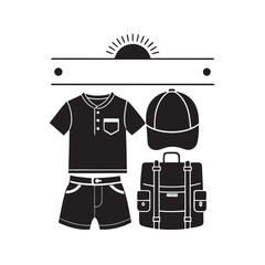 Sporty Shirt Shorts Accessories Fashion Silhouette