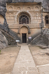 Pandavleni or The Trirashmi Caves or Nashik Caves, a group of twenty-four Hinayana Buddhist caves, a holy Buddhist and Jain site, The cave has images of Buddhas, Bodhisattvas sculptures, Nashik, India