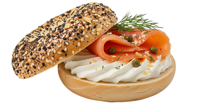 Everything Bagel with Smoked Salmon and Cream Cheese