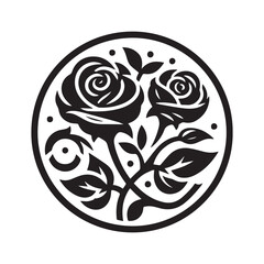 black and white floral ornament