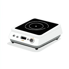 Fototapeta premium Electric induction cooktop with a sleek design and touch controls.