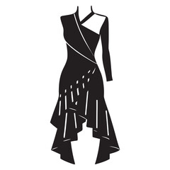 One Shoulder Layered Deconstructed Dress Silhouette