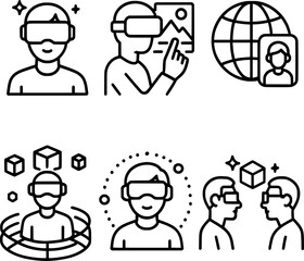 Metaverse virtual reality interaction icons