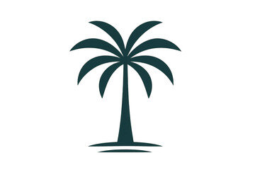 Palm tree icon representing tropical travel, summer vacation, island beach holidays, nature exploration