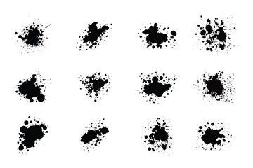 ink Splatter, spray, splash, Black ink splatter 