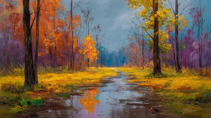 Tableau sur plexiglas Réflexion With the rain now a distant memory, the sky bloomed with a spectrum of colors and damp earth reflected the brilliance above, filling the air a renewed sense of peace the promise of a fresh beginning.  © Elmin