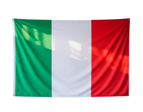 Italian flag isolated on transparent background, a symbol of national pride and cultural identity