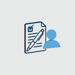 Person completing a document with a pen and checklist