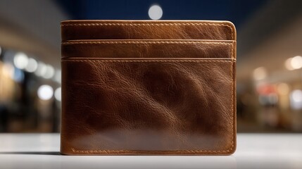 Elegant distressed brown leather card holder wallet showcases premium craftsmanship and minimalist design, perfect for modern professionals seeking style and organization.