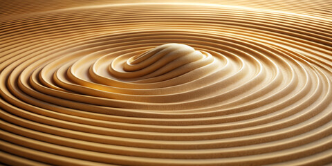 Naklejka premium Curves and lines form a beautiful pattern in fine sand, creating a mesmerizing wave-like design. The soft lighting enhances the intricate details, showcasing nature's artistry