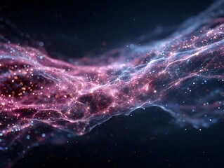 Cosmic filaments forming web of galaxies abstract 3D space network dark matter structure glowing deep universe background scientific beauty