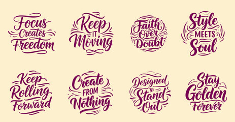 Inspirational Quotes and Motivational Sayings Hand Lettered Typo