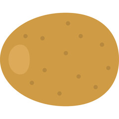 Simple Brown Potato with Small Dots Isolated on Transparent Background with Soft Lighting and Round Shape