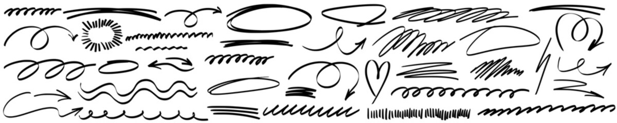 Hand-drawn underline strokes mix with soft highlight accents, creating marker textures and lively line details for bold underline style and gentle highlight flow.