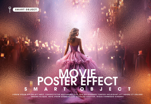 Cinematic Photo Effect Template with Frosted Glass Texture