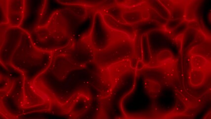 Seamless red and black liquid texture loop with glowing particles for motion backgrounds. - Powered by Adobe