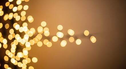 Blurred golden lights create a festive and warm atmosphere.