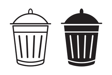 trash bin icon set. bin icon symbol sign, vector illustration.