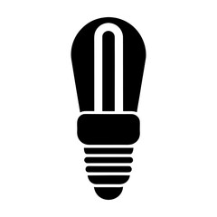 Energy Saver Light Bulb Silhouette Vector Illustration.