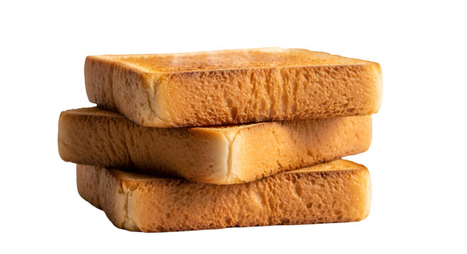 Golden brown toast stack ready for breakfast delight, a simple pleasure that brings warmth to any morning meal for families to enjoy