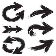 Distressed Brushstroke Arrows Set