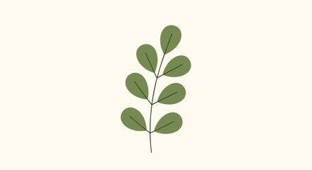 Elegant botanical illustration with lush green leaves, perfect for adding a touch of nature to your designs and bringing a serene, organic vibe