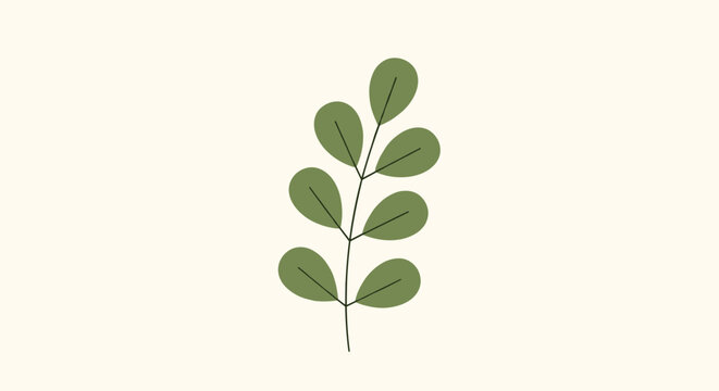 Elegant botanical illustration with lush green leaves, perfect for adding a touch of nature to your designs and bringing a serene, organic vibe