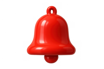 Red 3d notification bell icon rendering, alerting users to important reminders or new updates