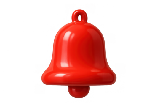 Red 3d notification bell icon rendering, alerting users to important reminders or new updates