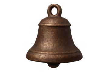 Old bronze bell ringing, sounding, signaling for concepts like announcement, wake up call, alert, or alarm