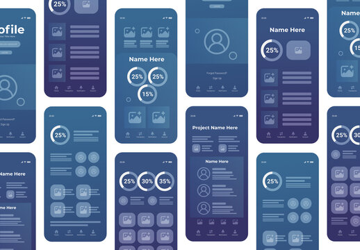 Mobile App Wireframe Design Layout