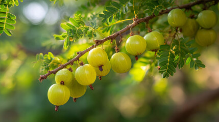 bunch of amla on tree 