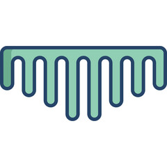 Green Dripping Graphic Element With Blue Outline On Transparent Background Abstract Shape